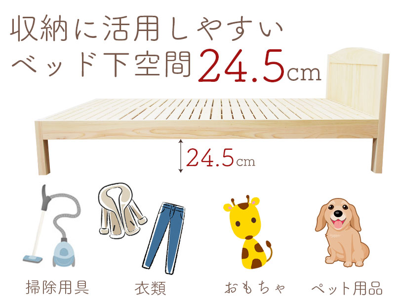 ベッド下空間24.5cm