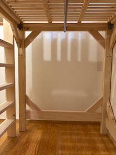 天井高さ225cmに合わせて設計した本棚付きオーダーロフトベッド 2510008