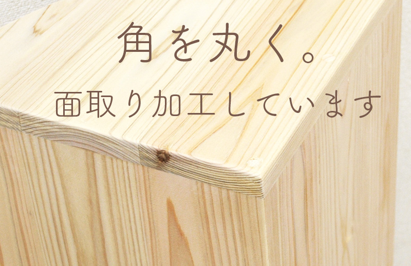 角を3Rで面取り加工しています。