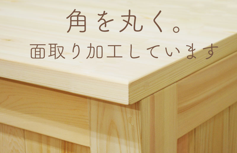 角を3Rで面取り加工しています。