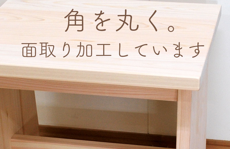 角を3Rで面取り加工しています。