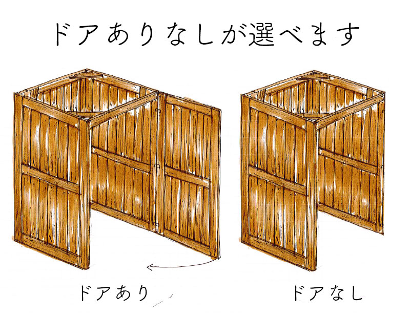 ドアありなしが選べます