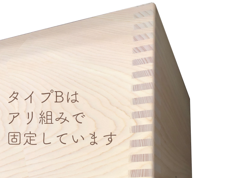 タイプBはアリ組で固定