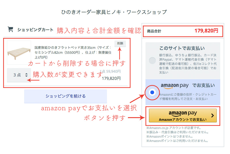 amazonpayで支払い