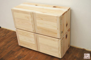 ひのきカラーボックス　扉付