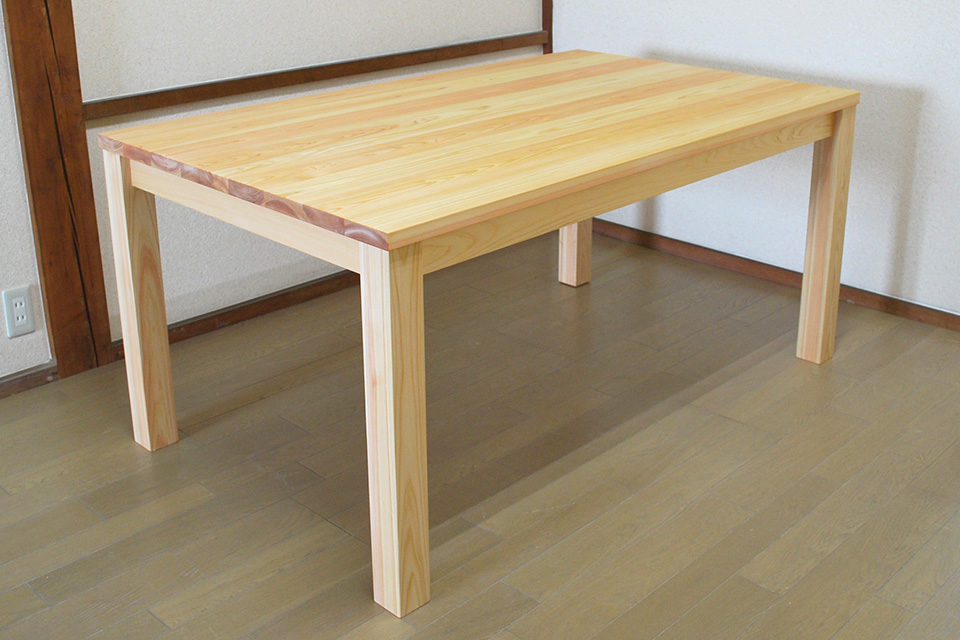 無垢ひのきテーブル天板サイズ150×90 1805006-1 | オーダー家具製作品のご紹介 事例集