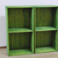 無垢ひのきカラーボックス緑色　グリーン
