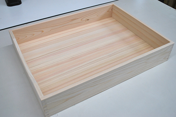 A3用紙の入る書類箱　無垢ひのき木製