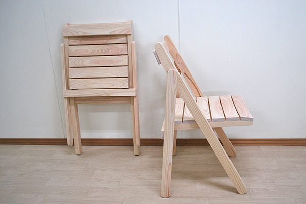 無垢ひのき木製おりたたみ椅子