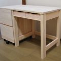ひのきかご机と２ハイの引き出し収納ワゴン　2109060