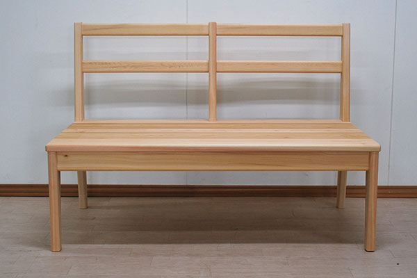 ひのき木製背付きソファー２人掛けサイズ　2304053