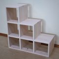 白の多いお部屋に　白に着色したひのき階段３段　高さ74cm　2305004