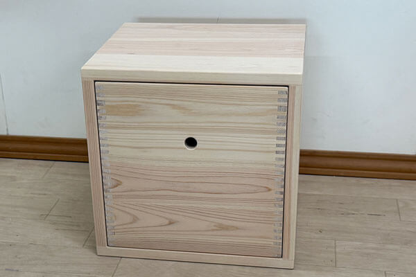 ひのきのカラーボックス35cmと収納ボックスの２点セット2504037