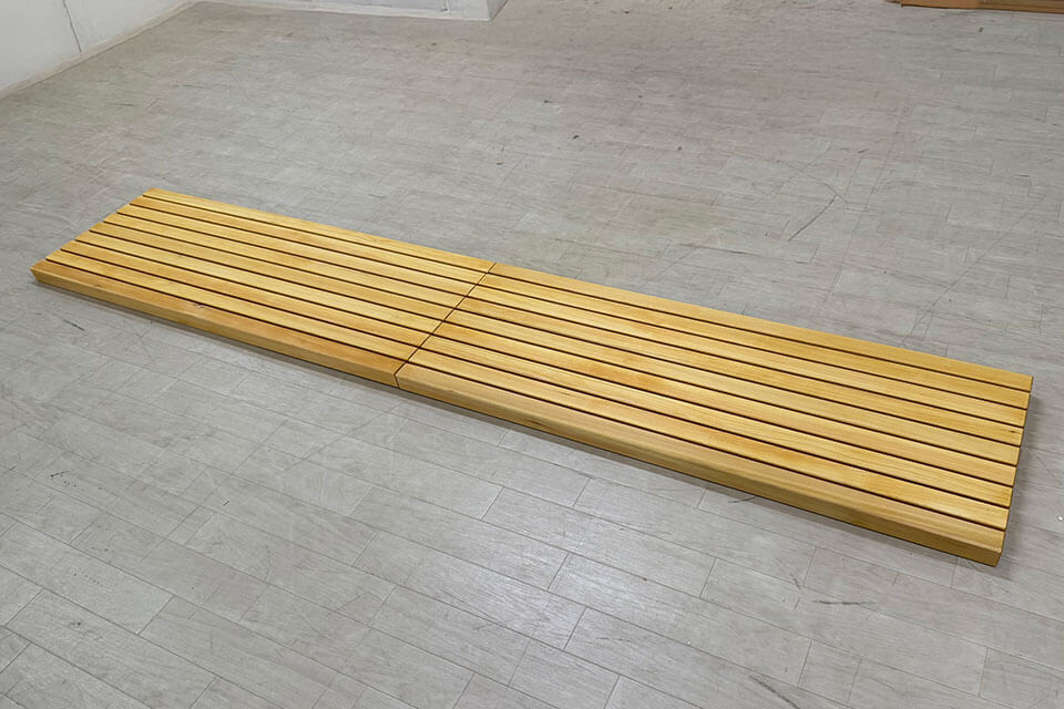 ひのき玄関すのこ2枚で255cm 隙間ありタイプ 2508005