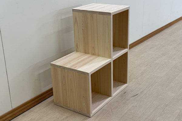 ひのき階段2段高さ60cm 吊棚が近くなる 2509014