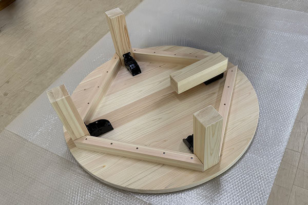 国産ひのきローテーブル(座卓・円形)2510004