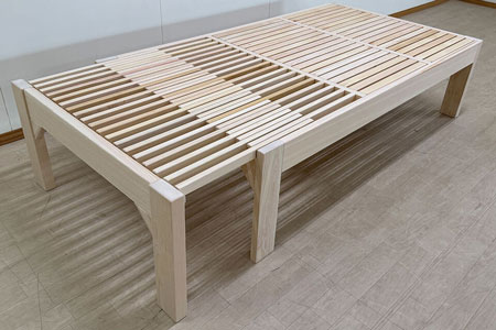 ひのき固定すのこ+伸縮ベッド高さ47cm全長180cm~210cm 2501028