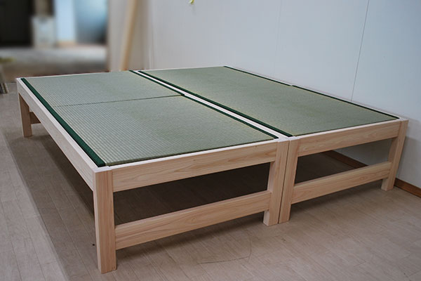 フラット畳ベッドシングル2台を並べて 高台としても使うご希望 2304007 ヒノキ・ワークス
