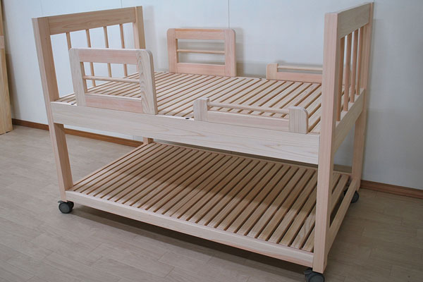 ひのきオーダー訓練ベッド　下段収納有　1903022